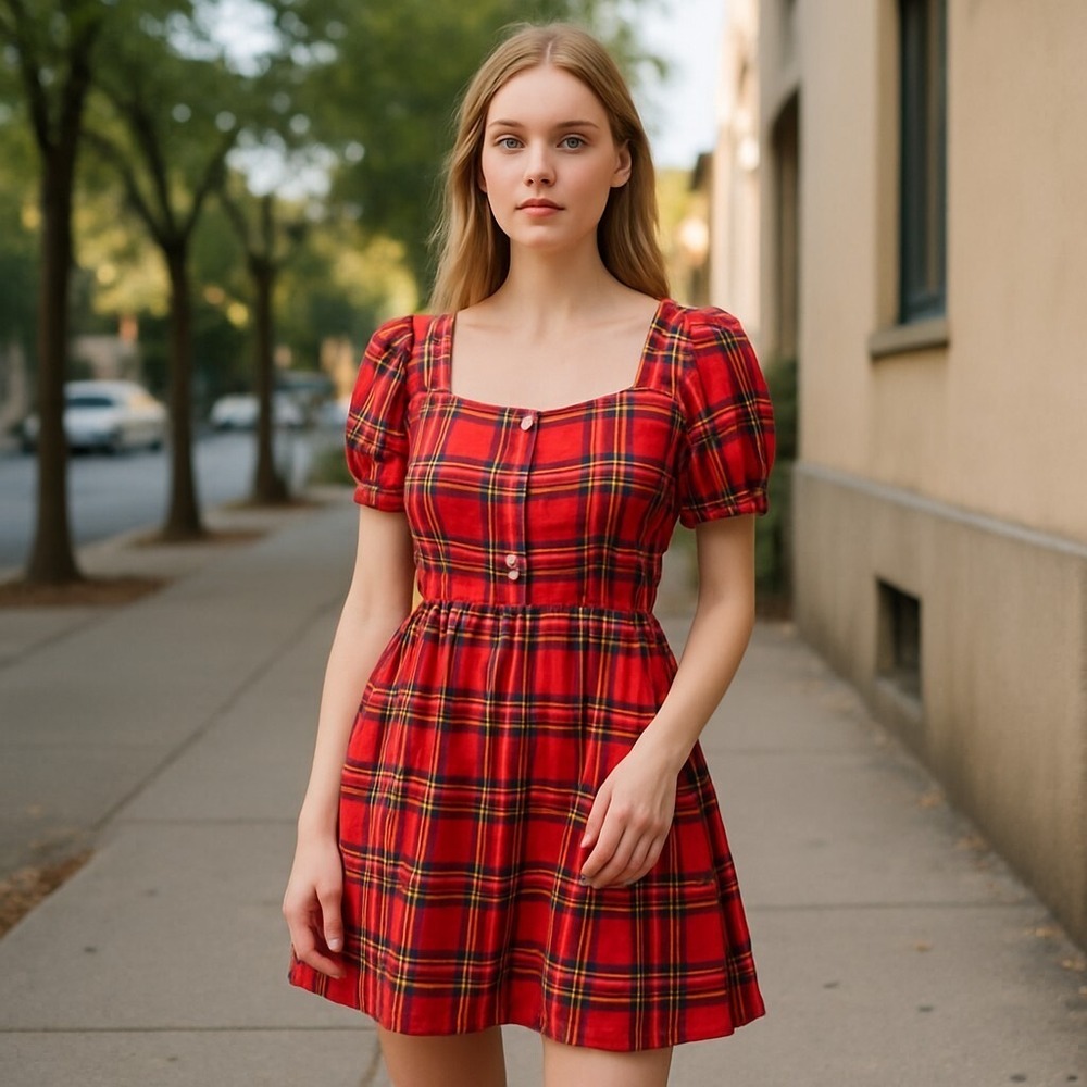 Old Navy Girls XL (14-16) Red Plaid Flannel Dress – Casual Wear